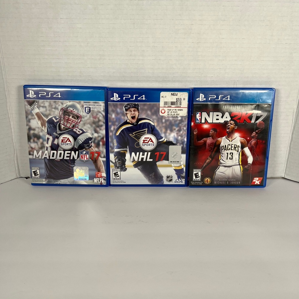 PS4 Sports Bundle Madden NFL 17 NHL 17 NBA 2K17 PlayStation 4 Games Lot